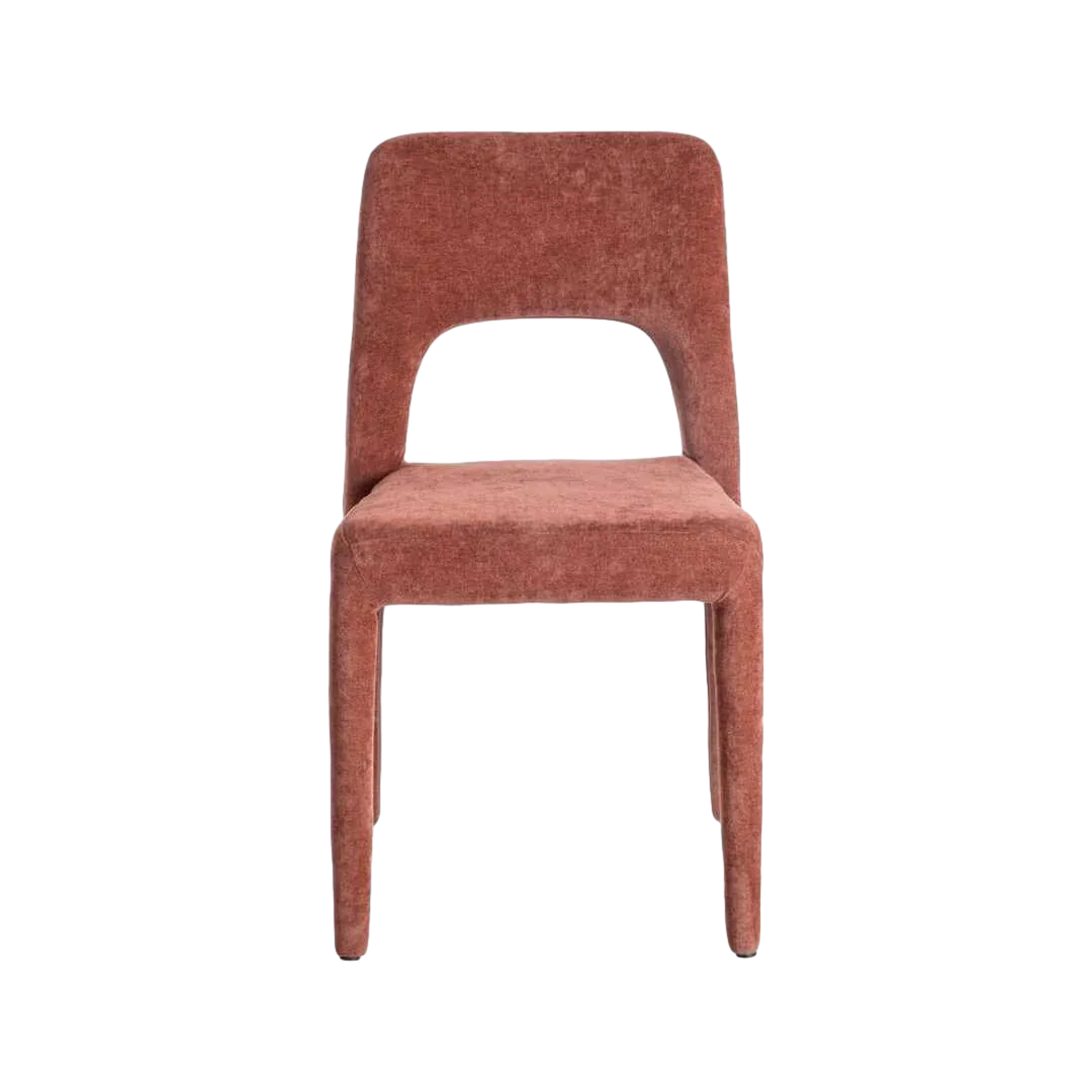Silla apilable en tejido burdeos con estructura metálica 47x61x84cm - Ixia - 615455IX - foto-transparente