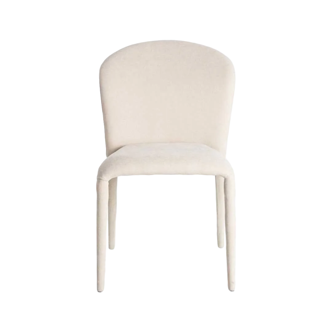 Silla apilable tapizada en tejido crema con estructura metálica 50x61x82cm - Ixia - 615457IX - foto-transparente
