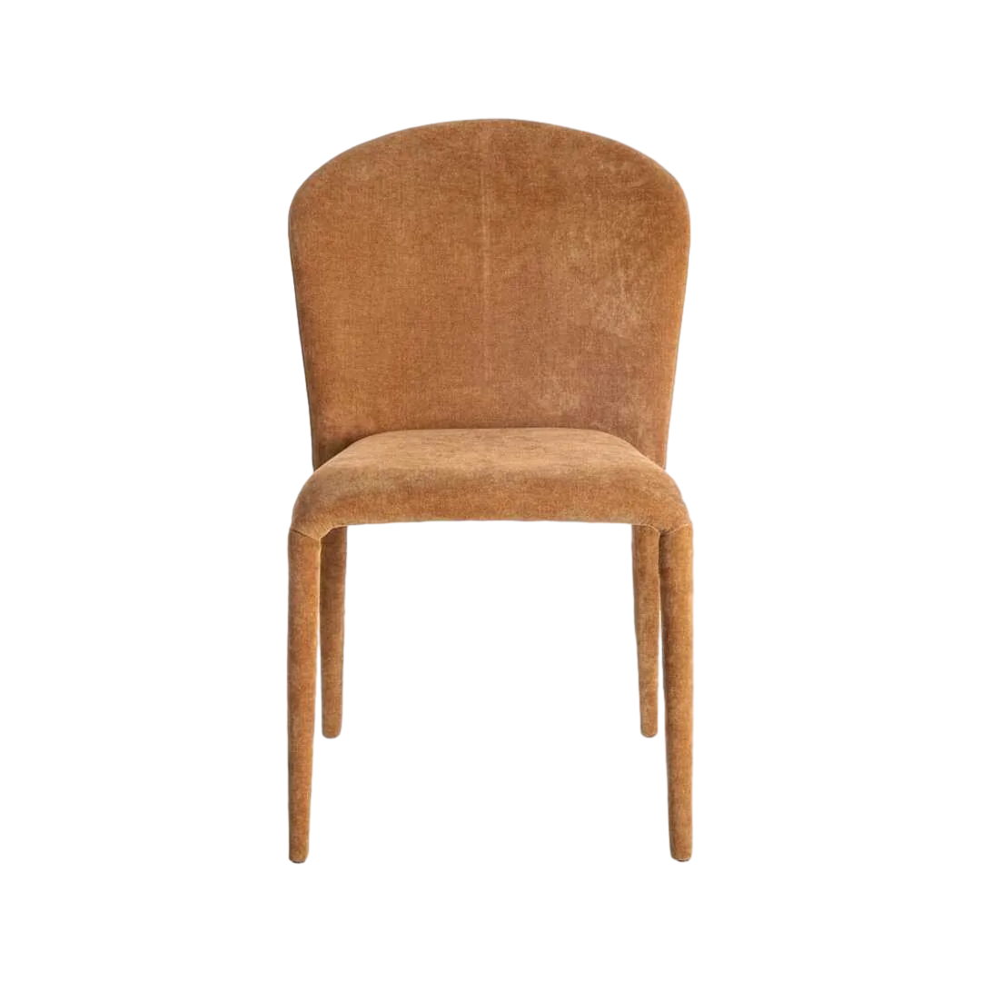 Silla apilable en tejido marrón con estructura metálica para salón 50x61x82cm - Ixia - 615459IX - foto-transparente