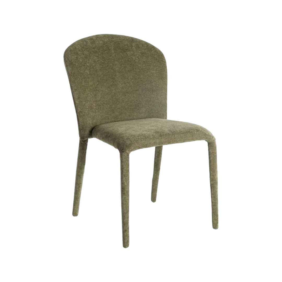 Silla apilable tapizada en tejido verde para salón 50x61x82cm - Ixia - 615461IX - foto-transparente