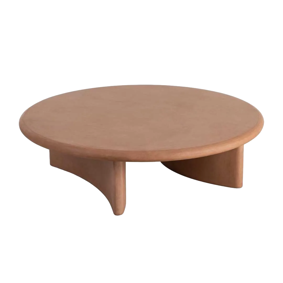 Mesa de centro teja en DM con acabado microcemento para salón 120x120x33cm - Ixia - 615463IX - foto-transparente