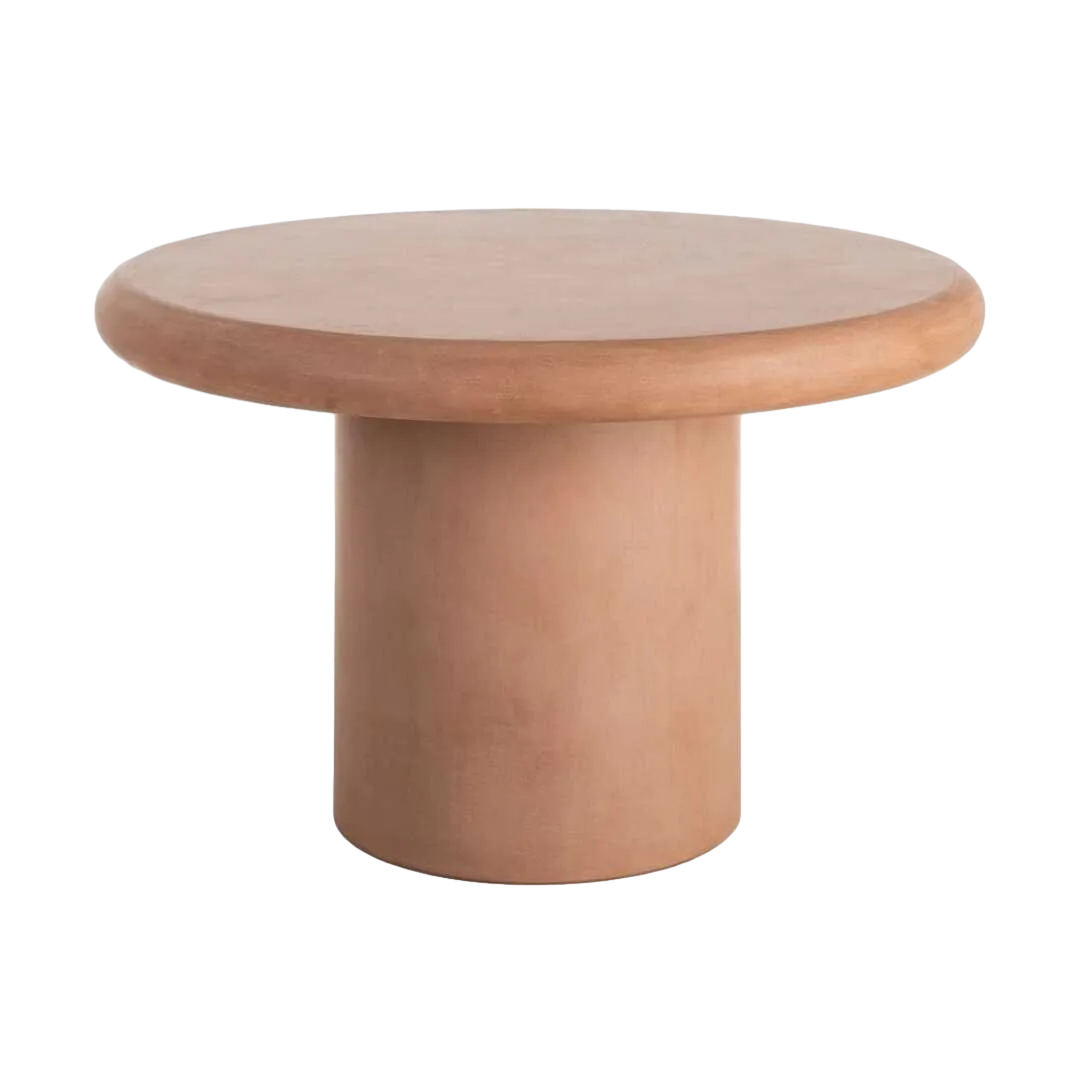 Mesa de comedor teja en DM con acabado en microcemento tablero 9cm 120x120x76cm - Ixia - 615466IX - foto-transparente