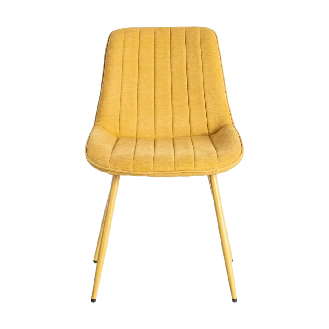 Silla tapizada en tejido amarillo para uso contract con patas de metal 50x60x85cm - Ixia - 615475IX - foto-transparente