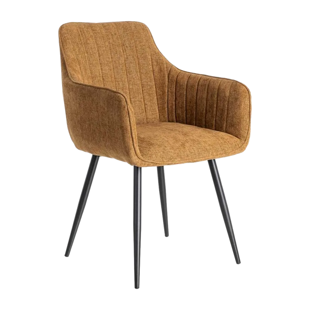 Silla contract marrón tejido y estructura metálica 55x58.50x84cm - Ixia - 615478IX - foto-transparente