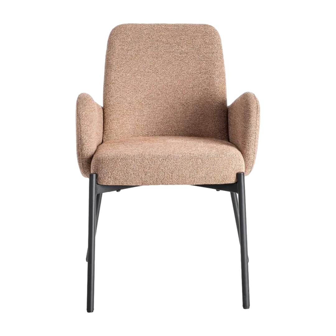 Silla jaspeada rosa en tejido y metal 56x57x84cm - Ixia - 615491IX - foto-transparente