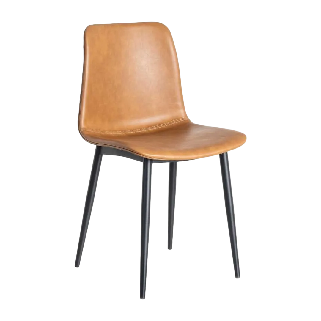 Silla camel en símil piel con patas metálicas 45x47x81cm - Ixia - 615506IX - foto-transparente