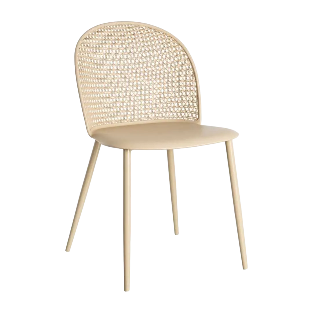 Silla caqui en PP y acero apta para exterior con protección UV que cumple normativa EN581 51x46x80cm - Ixia - 615538IX - foto-transparente