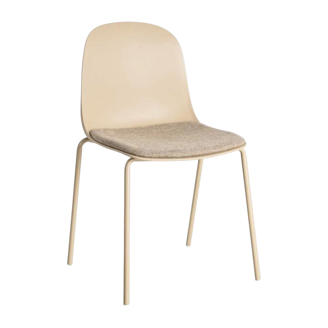 Silla caqui con patas de acero y asiento 100% poliéster 46x51x85cm - Ixia - 615542IX - foto-transparente