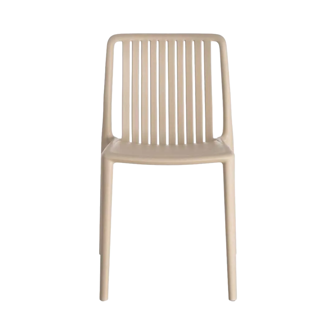 Silla apilable de polipropileno para exterior beige 47x51.50x77.50cm - Ixia - 615549IX - foto-transparente