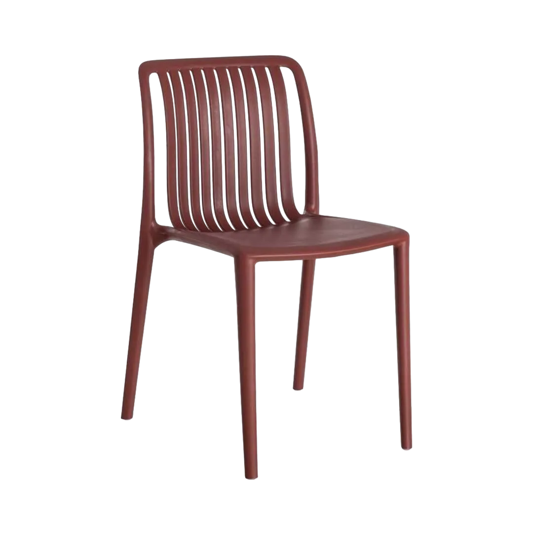 Silla apilable de polipropileno para exterior color granate 47x51x77.50cm - Ixia - 615551IX - foto-transparente