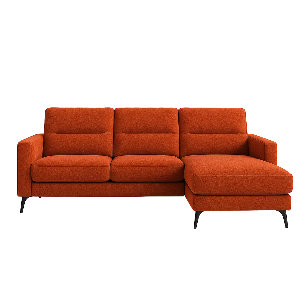 Sofá chaise longue en tejido terracota lado derecho 238x160x87.50cm - Ixia - 615566IX - foto-transparente