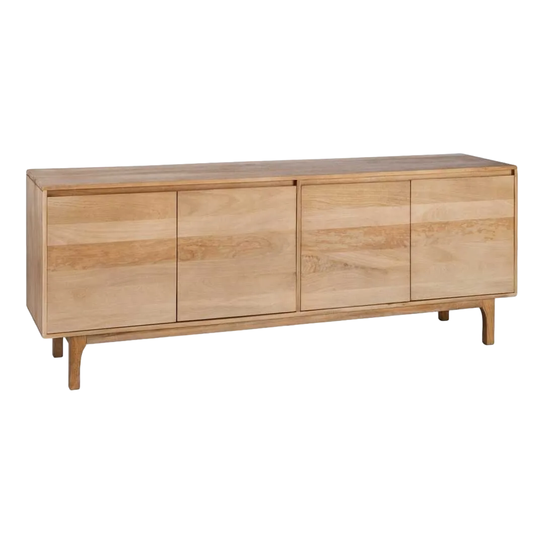 Aparador natural de madera de mango para salón 200x45x76cm - Ixia - 615571IX - foto-transparente