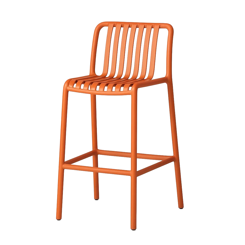 Taburete alto de polipropileno terracota 51x50x102cm - Ixia - 615579IX - foto-transparente