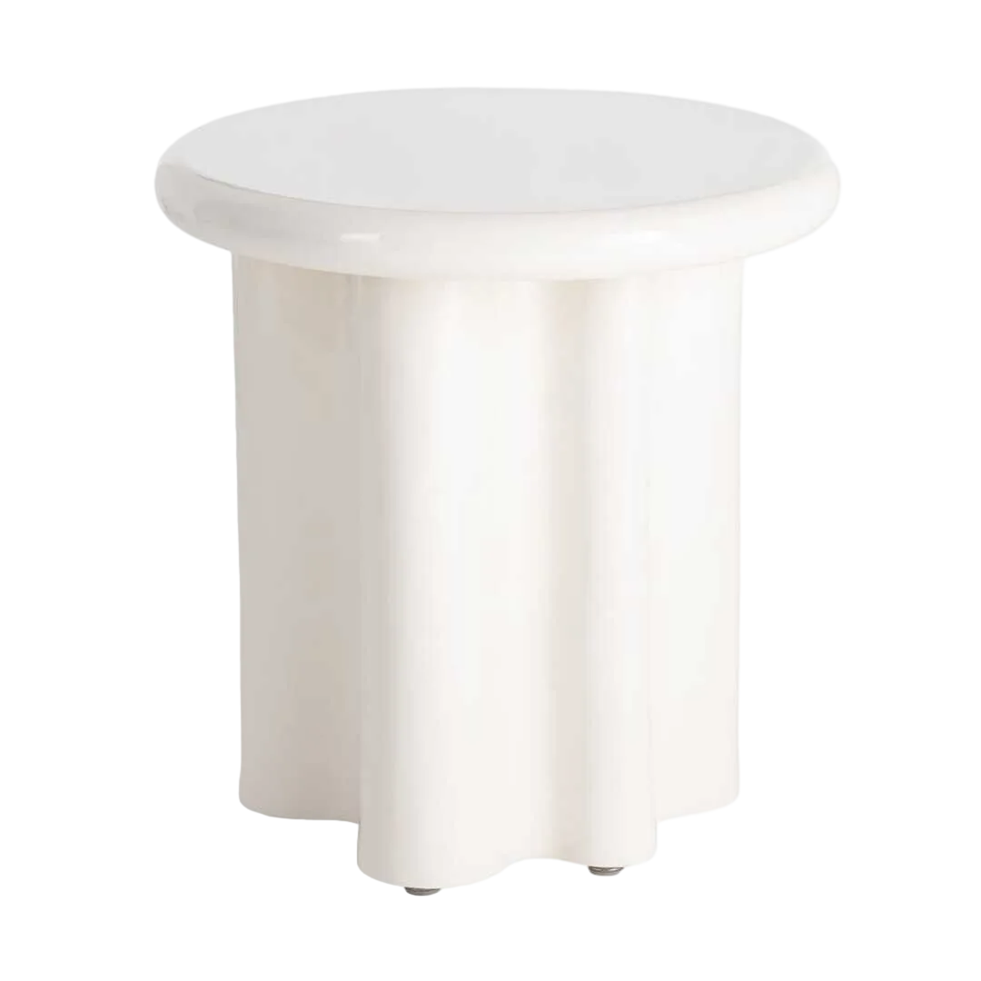 Mesa auxiliar lacada color crema en DM para salón 50x50x50cm - Ixia - 615589IX - foto-transparente