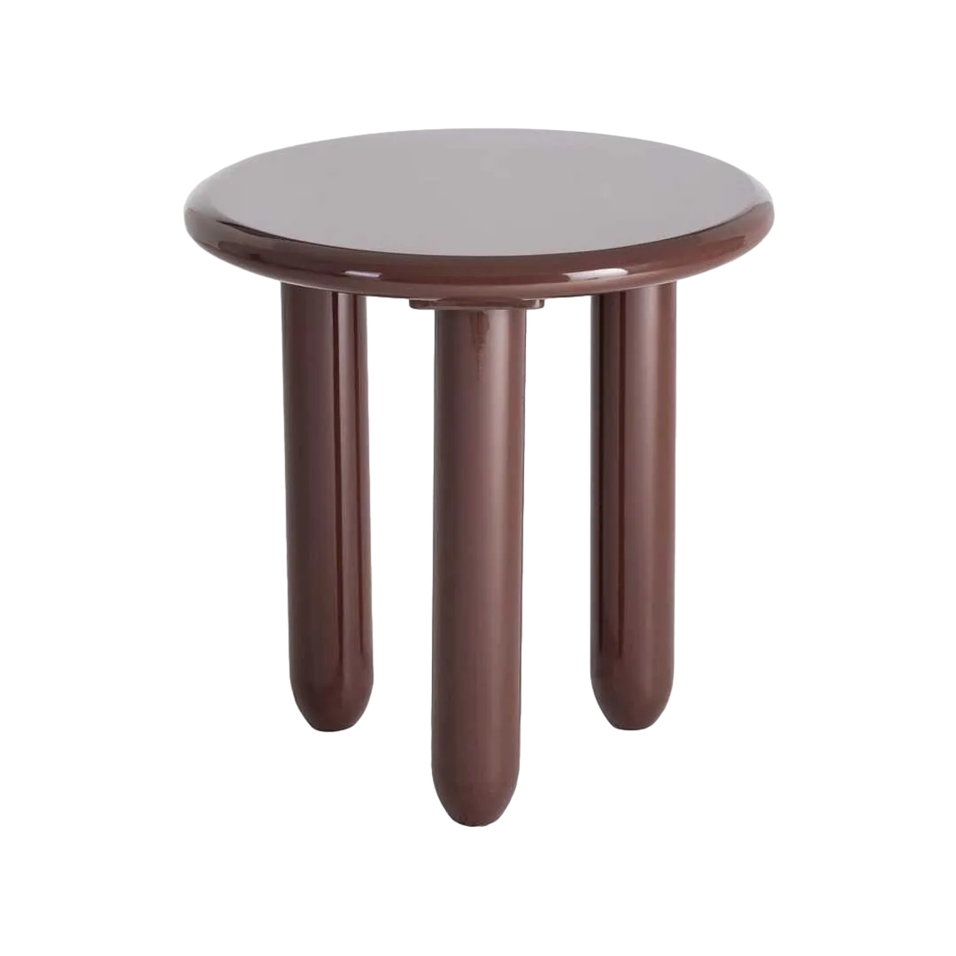 Mesa auxiliar lacada en DM granate para salón 50x50x50.50cm - Ixia - 615591IX - foto-transparente