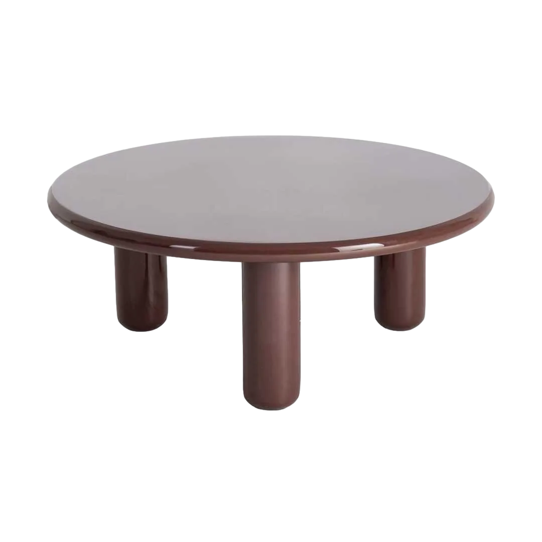 Mesa de centro lacada en DM color granate para salón 90x90x36cm - Ixia - 615593IX - foto-transparente