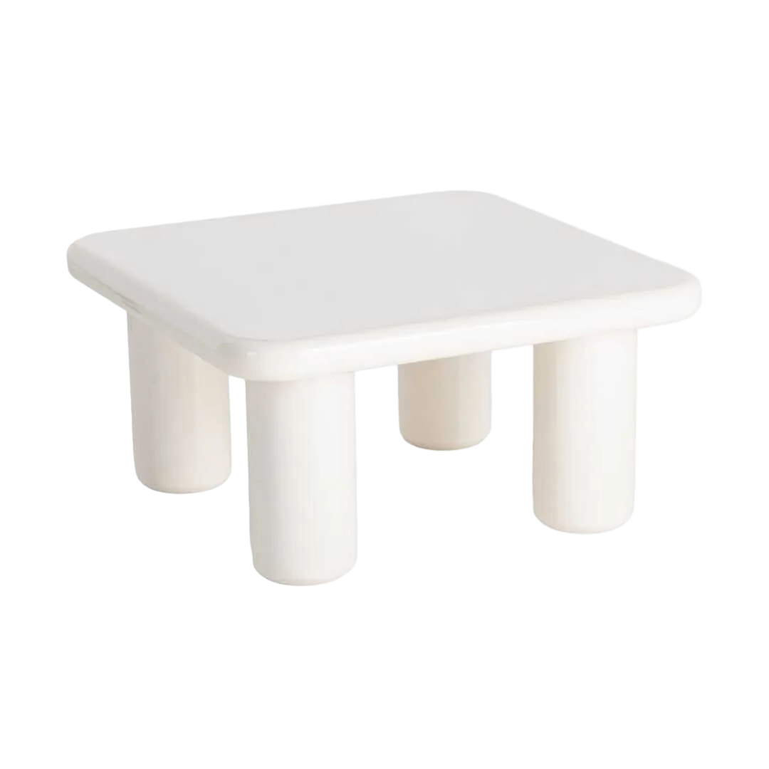 Mesa de centro lacada en DM color crema 78x78x41cm - Ixia - 615594IX - foto-transparente