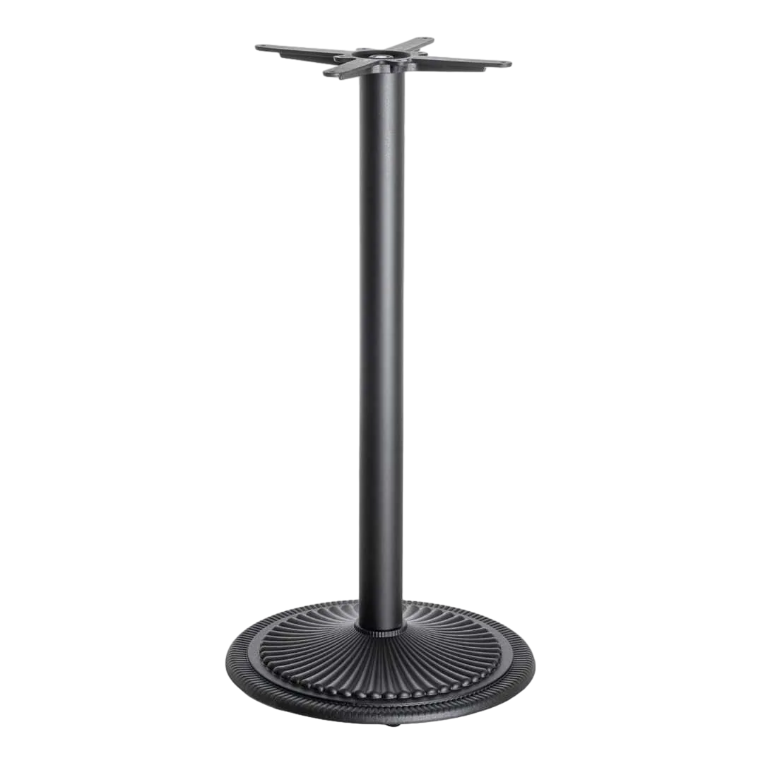 Patas para mesa de hierro negro estilo contract soporte aptas para tablero cuadrado hasta y redondo hasta diámetro 90cm 55x55x108cm - Ixia - 615611IX - foto-transparente