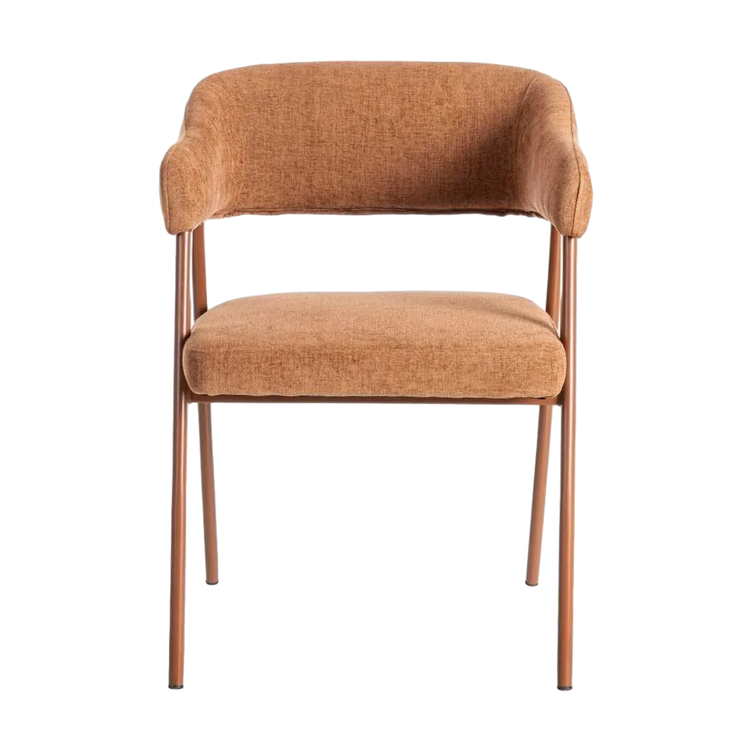 Silla teja de tejido 100% poliéster con patas de acero 56x60x81cm - Ixia - 615635IX - foto-transparente