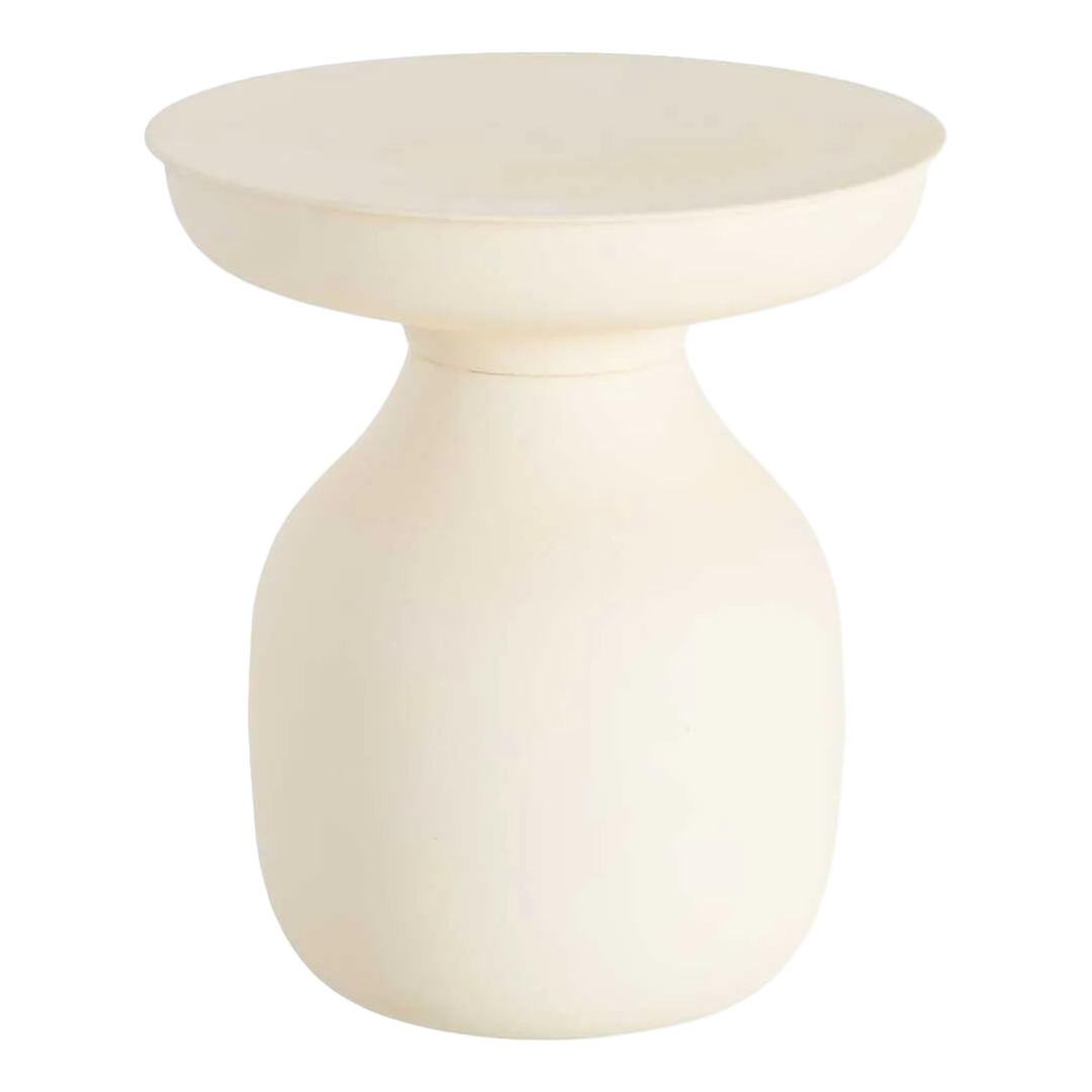 Mesita auxiliar en acero blanco roto 46x46x51cm - Ixia - 615643IX - foto-transparente