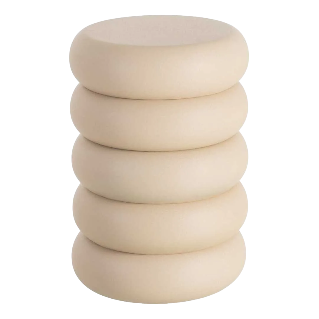 Mesita auxiliar beige en acero 46x46x51cm - Ixia - 615645IX - foto-transparente