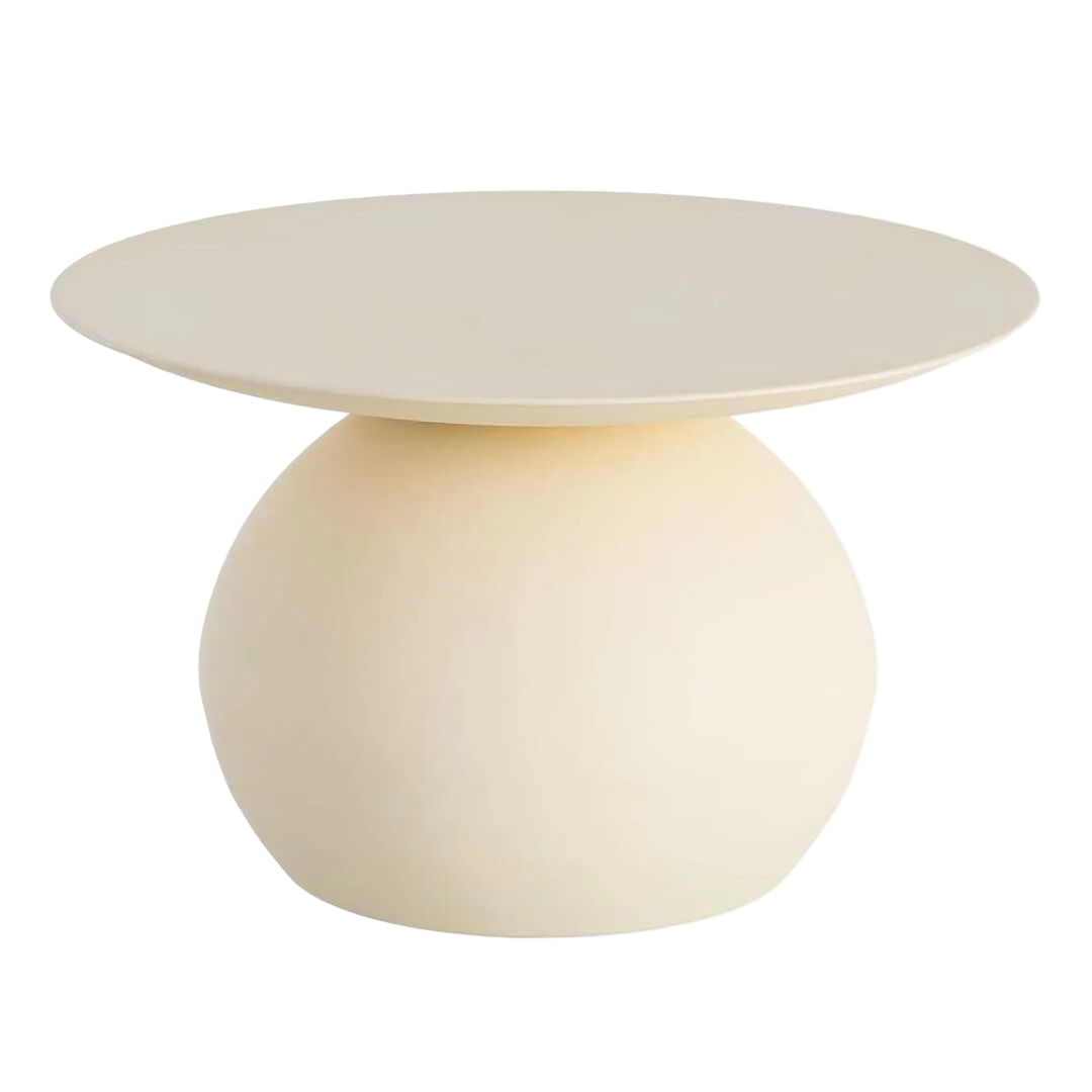 Mesa de centro blanco roto en acero 60x60x45cm - Ixia - 615646IX - foto-transparente