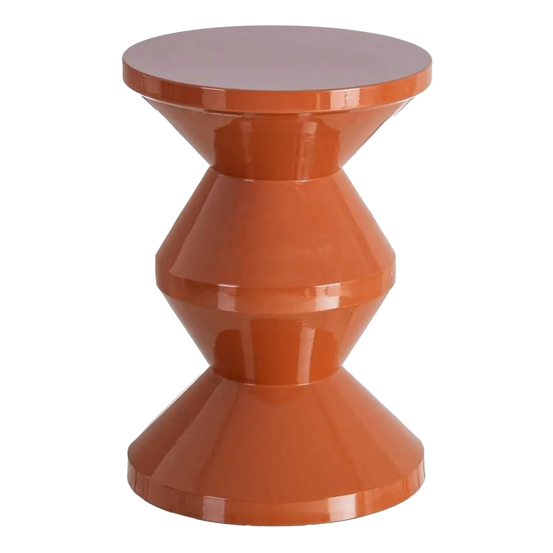Mesa auxiliar terracota de metal para decoración 33x33x55cm - Ixia - 615665IX - foto-transparente