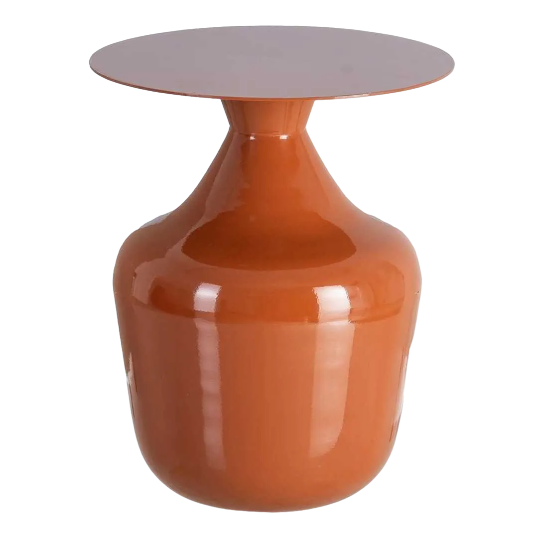 Mesa auxiliar metálica terracota decorativa 38x38x47cm - Ixia - 615672IX - foto-transparente
