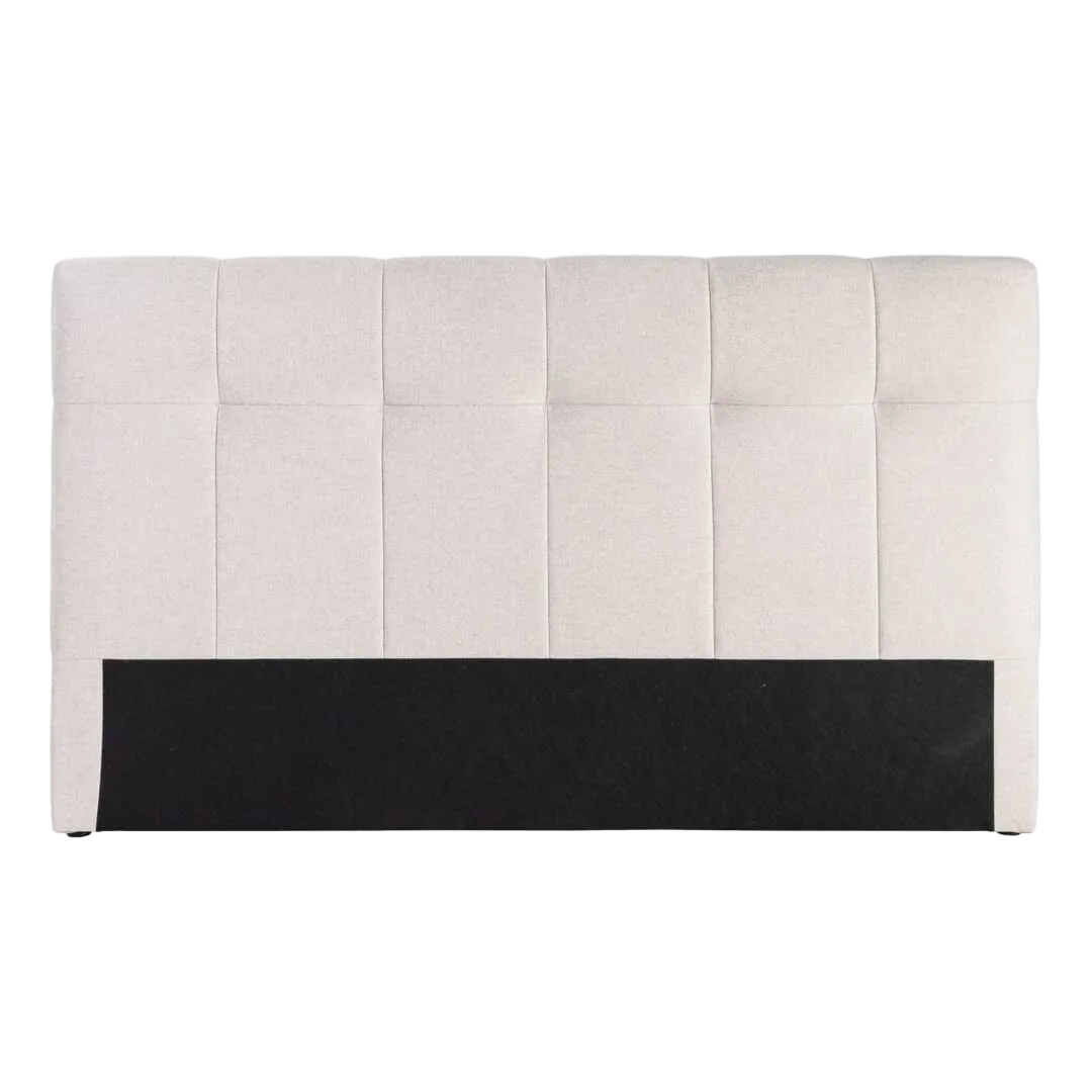 Cabecero tapizado beige en tejido con relleno de foam y estructura en madera contrachapada 160x12x100cm - Ixia - 615674IX - foto-transparente