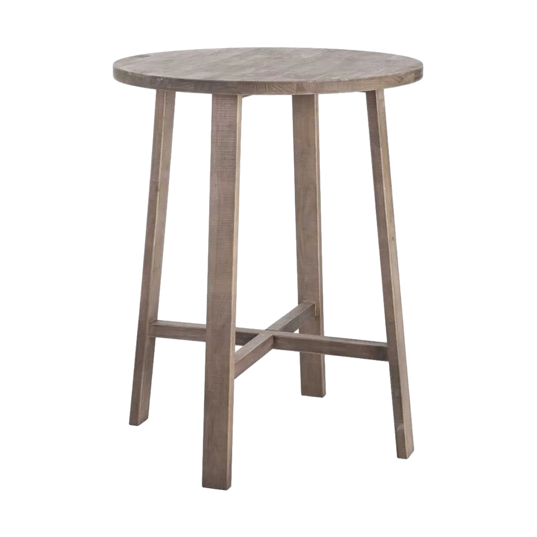 Mesa alta en madera de pino color natural estilo cottage 79.50x79.50x102cm - Ixia - 615695IX - foto-transparente