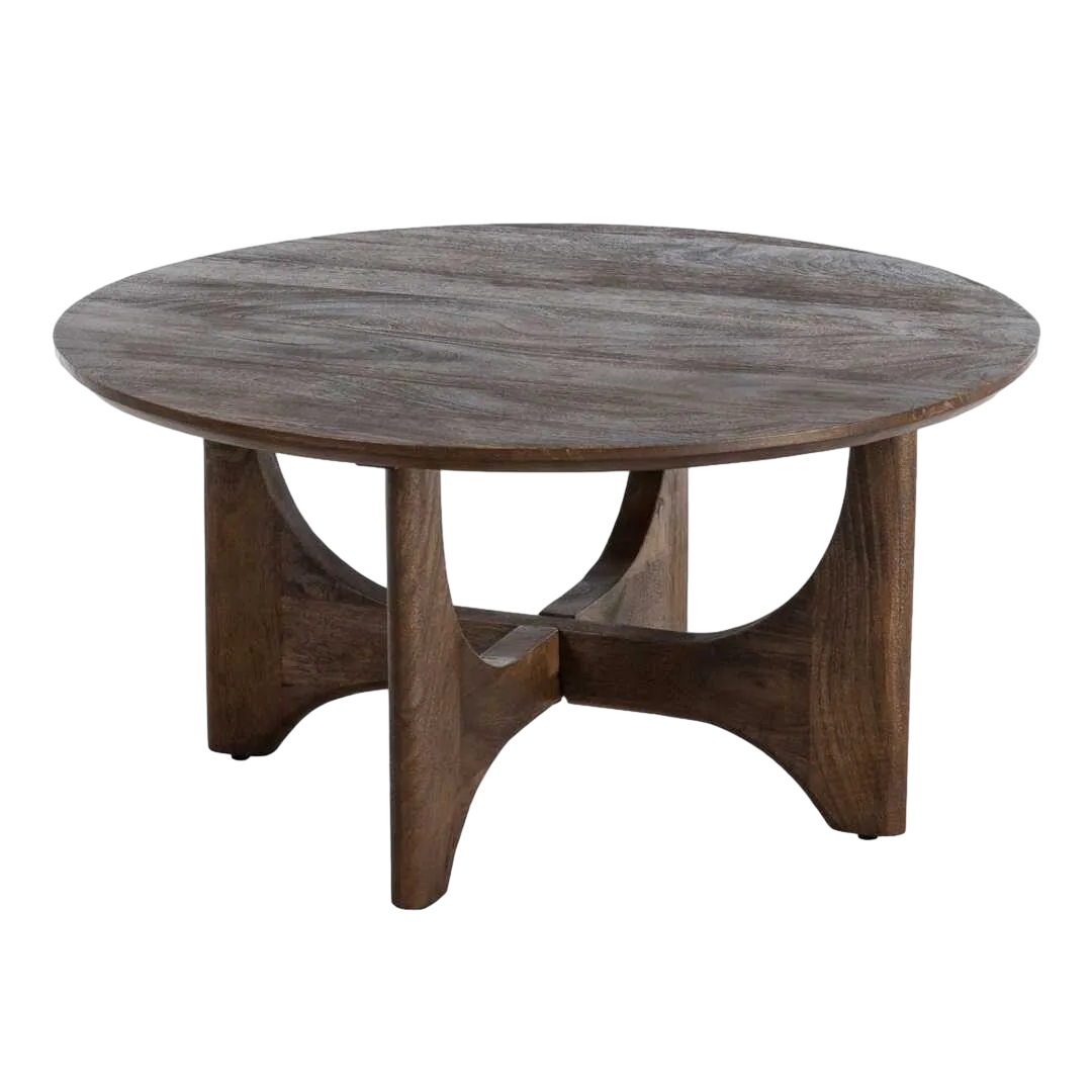 Mesa de centro de madera de mango natural 90x90x45cm - Ixia - 615787IX - foto-transparente