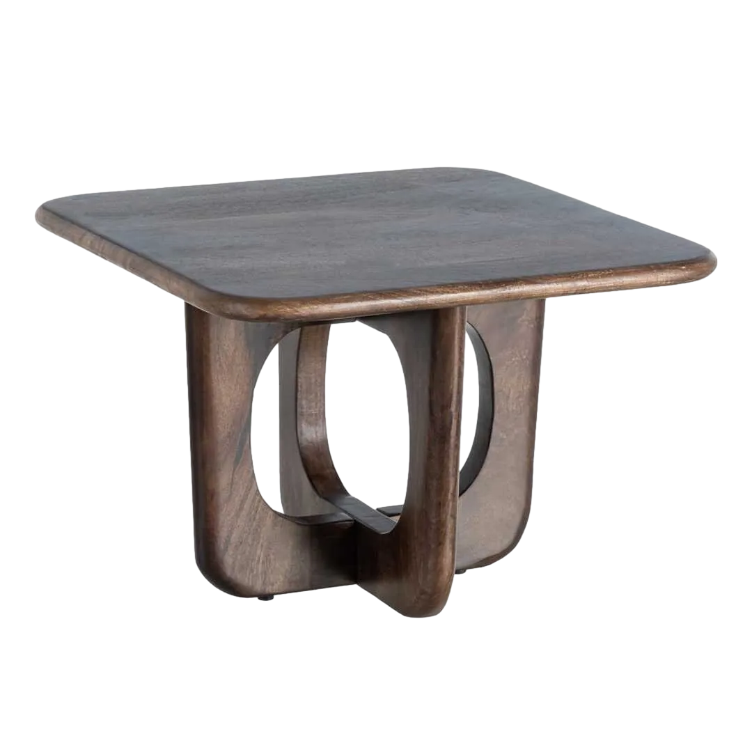Mesa de centro marrón en madera de mango 60x60x40cm - Ixia - 615790IX - foto-transparente