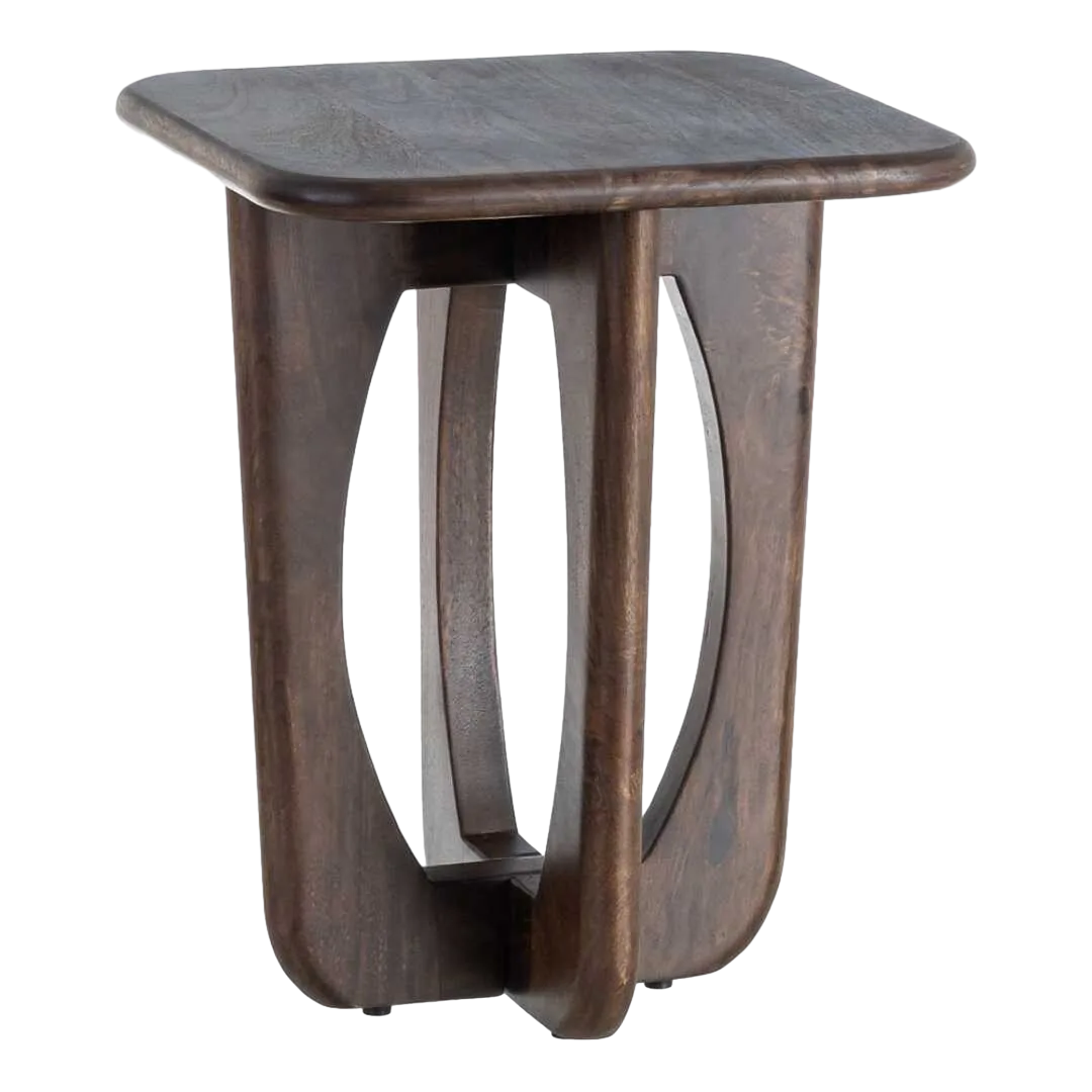 Mesita auxiliar marrón en madera de mango 45x45x55cm - Ixia - 615791IX - foto-transparente
