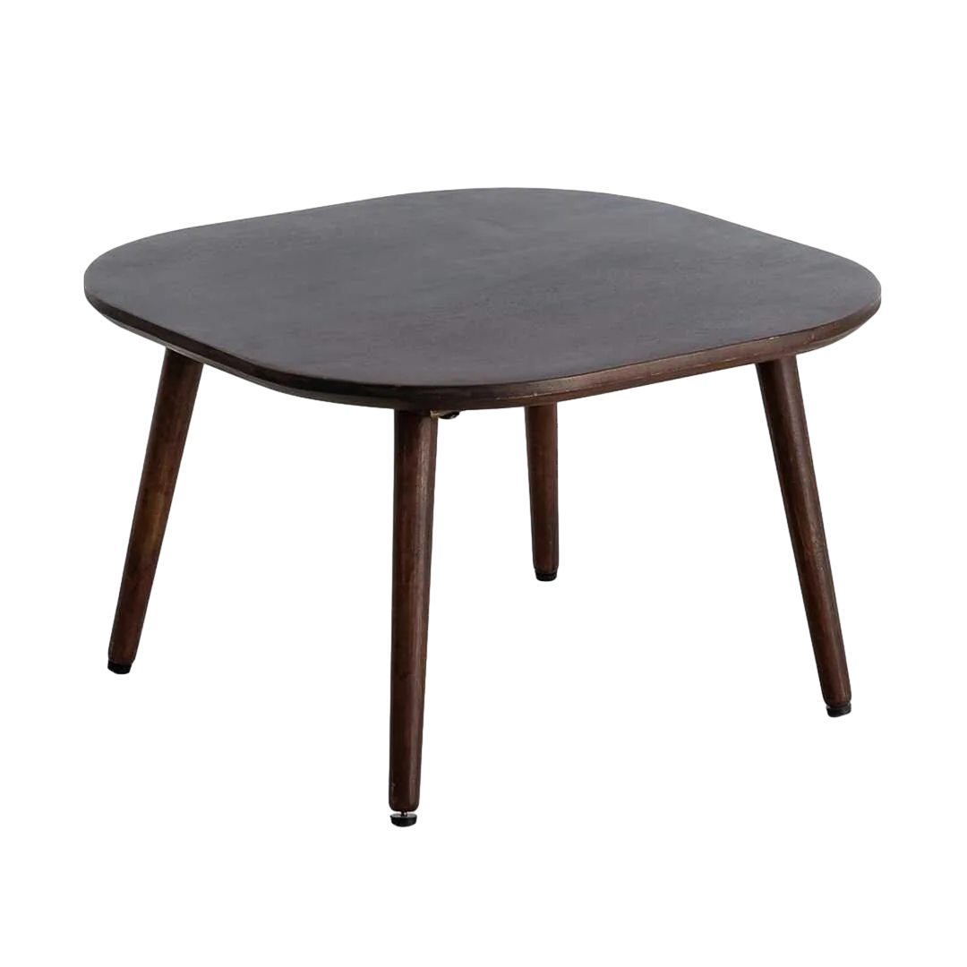 Mesita auxiliar en madera de mango marrón oscuro 65x65x40cm - Ixia - 615808IX - foto-transparente