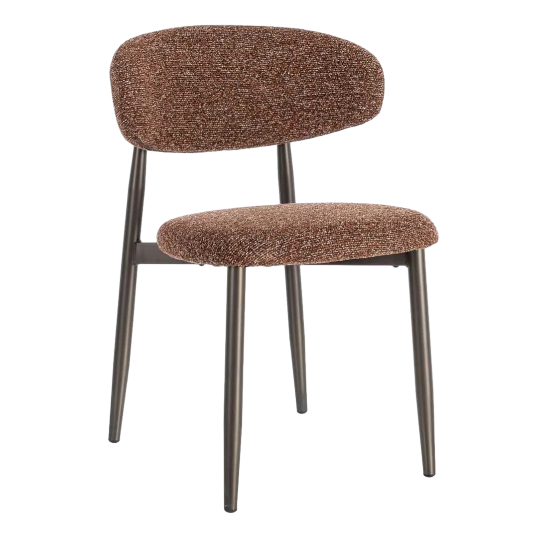 Silla en tejido teja con estructura metálica 53x51x76.50cm - Ixia - 615914IX - foto-transparente