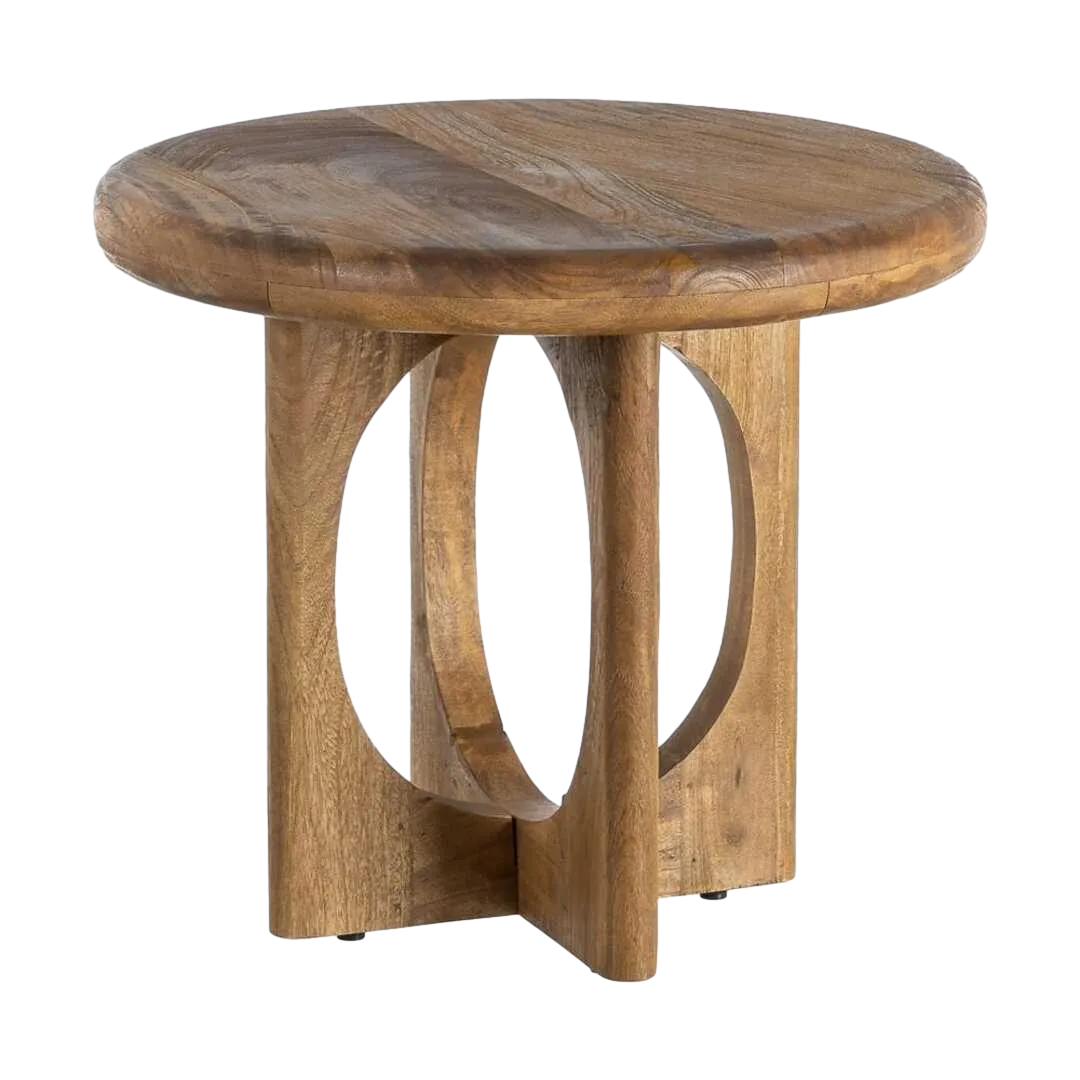 Mesa centro en madera de mango color miel 55x55x47cm - Ixia - 615948IX - foto-transparente