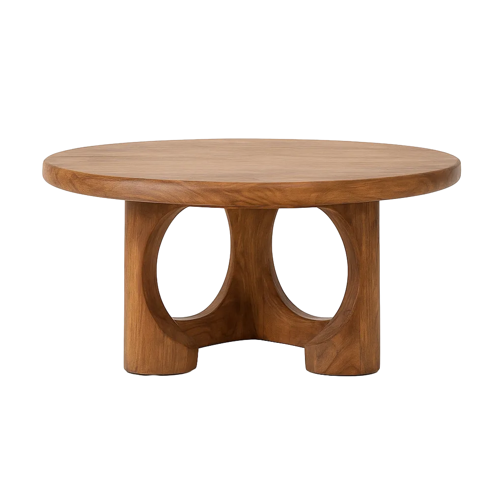 Mesa de centro en madera de mango color miel 77x77x41cm - Ixia - 615949IX - foto-transparente