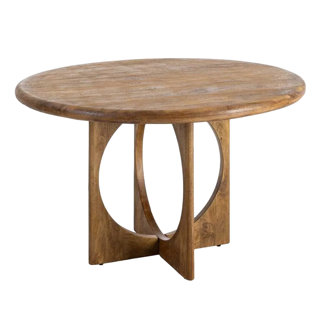 Mesa de comedor miel en madera de mango 125x125x76cm - Ixia - 615952IX - foto-transparente
