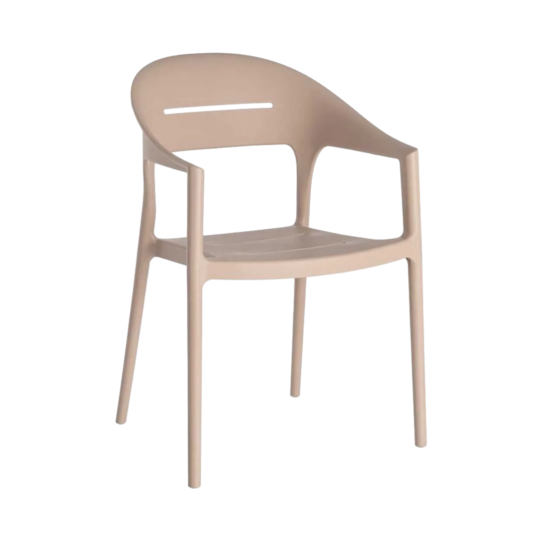 Silla apilable de polipropileno beige de uso contract apta para exterior cumple EN16139 56.50x54x83.50cm - Ixia - 616119IX - foto-transparente