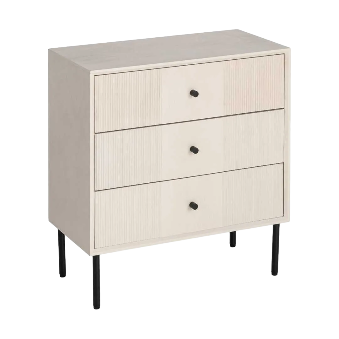 Mesita de dormitorio crema en DM con patas de hierro 61x33x66cm - Ixia - 616138IX - foto-transparente