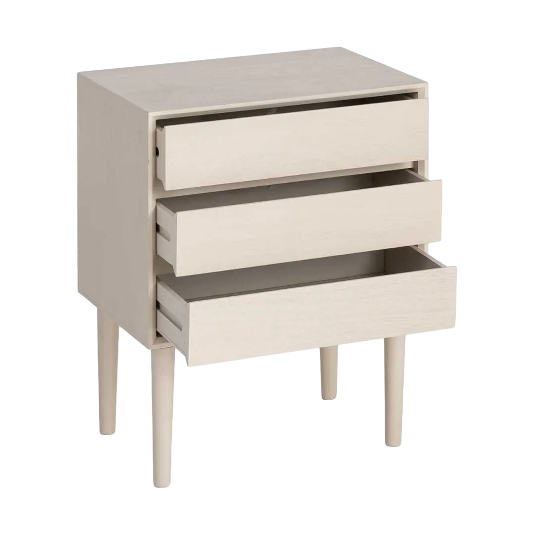 Mesita crema en DM con cajón y patas 50x35x62.50cm - Ixia - 616142IX - foto-transparente