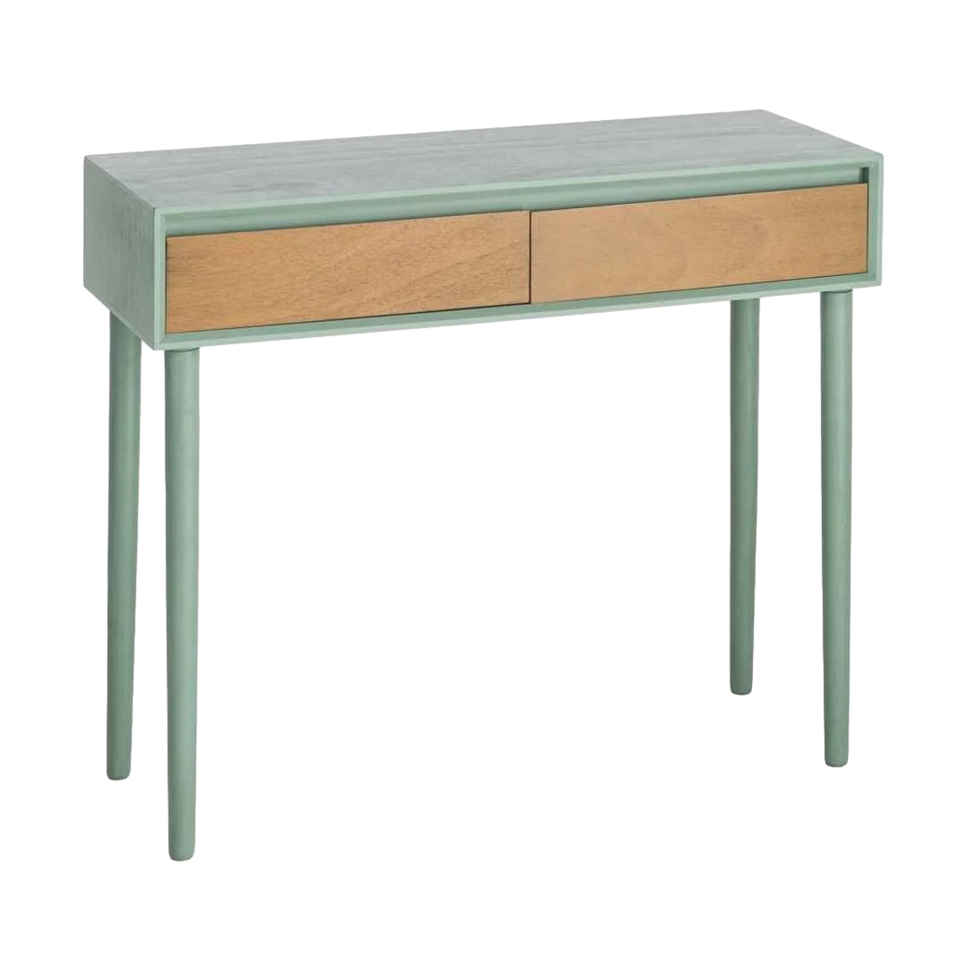 Consola verde en DM para entrada con cajones 90x35x75cm - Ixia - 616144IX - foto-transparente
