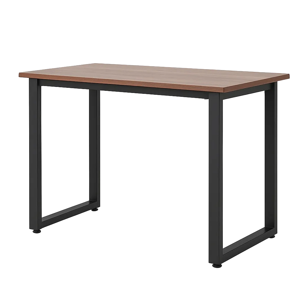 Mesa extensible marrón en tablero de DM y estructura de hierro 120x80x76cm - Ixia - 616170IX - foto-transparente