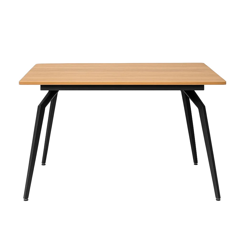 Mesa extensible natural con tablero de DM y estructura metálica 160x90x76cm - Ixia - 616171IX - foto-transparente