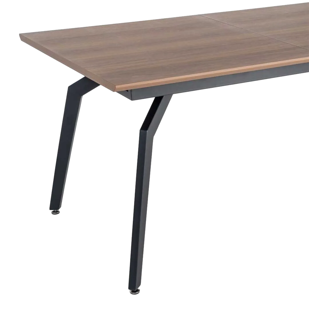 Mesa extensible marrón en DM y metal para salón hasta 200cm 160x90x76cm - Ixia - 616172IX - foto-transparente