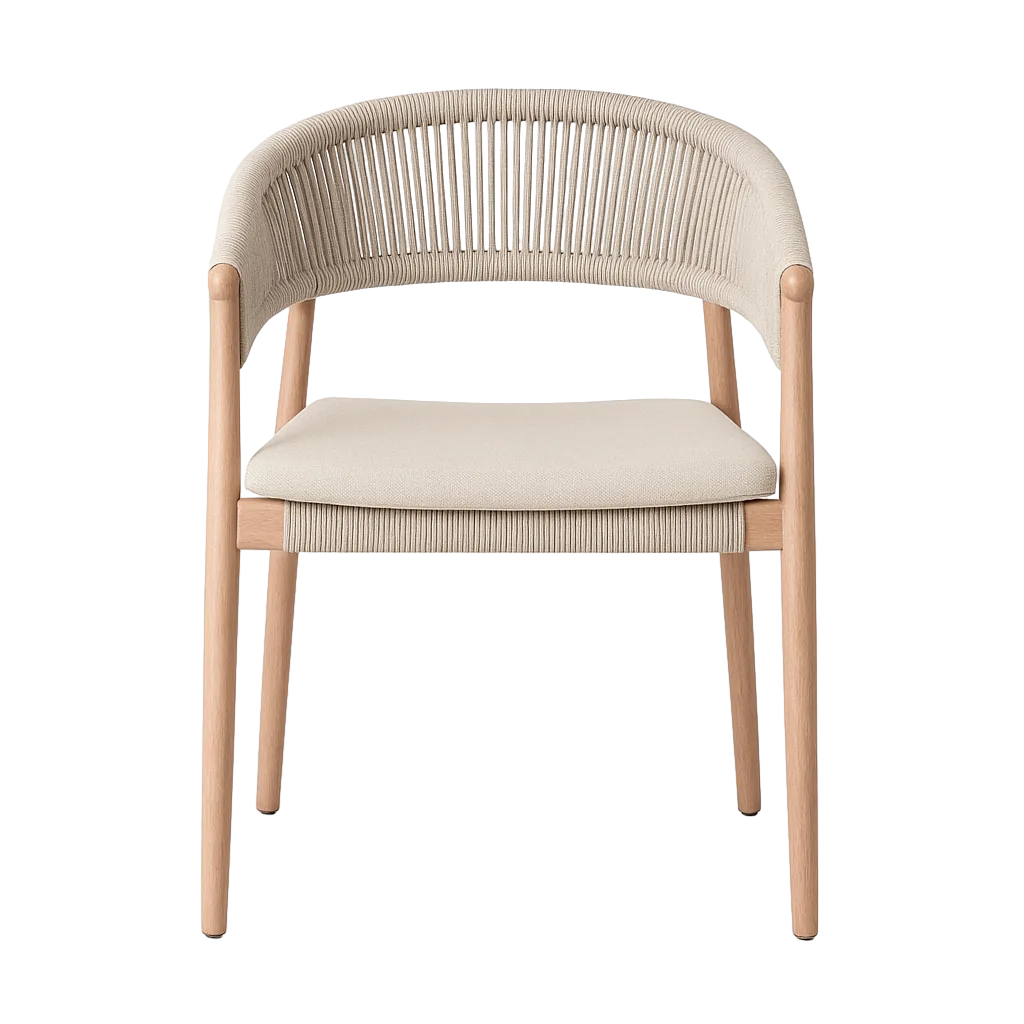 Silla apilable para exterior acero y ratán PE con cojines desenfundables 57x58x77cm - Ixia - 616176IX - foto-transparente