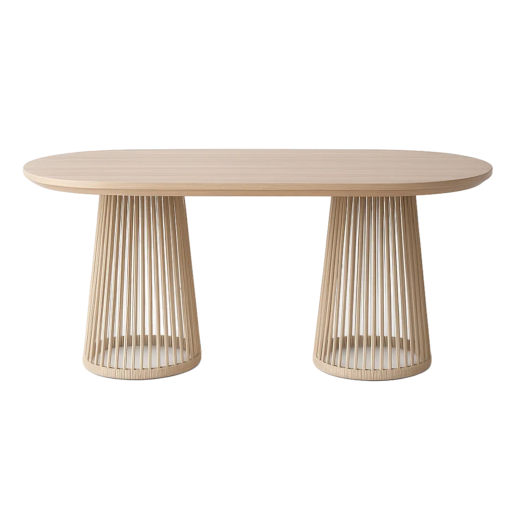 Mesa de comedor exterior rectangular en polywood y PE ratán 180x90x76.50cm - Ixia - 616183IX - foto-transparente