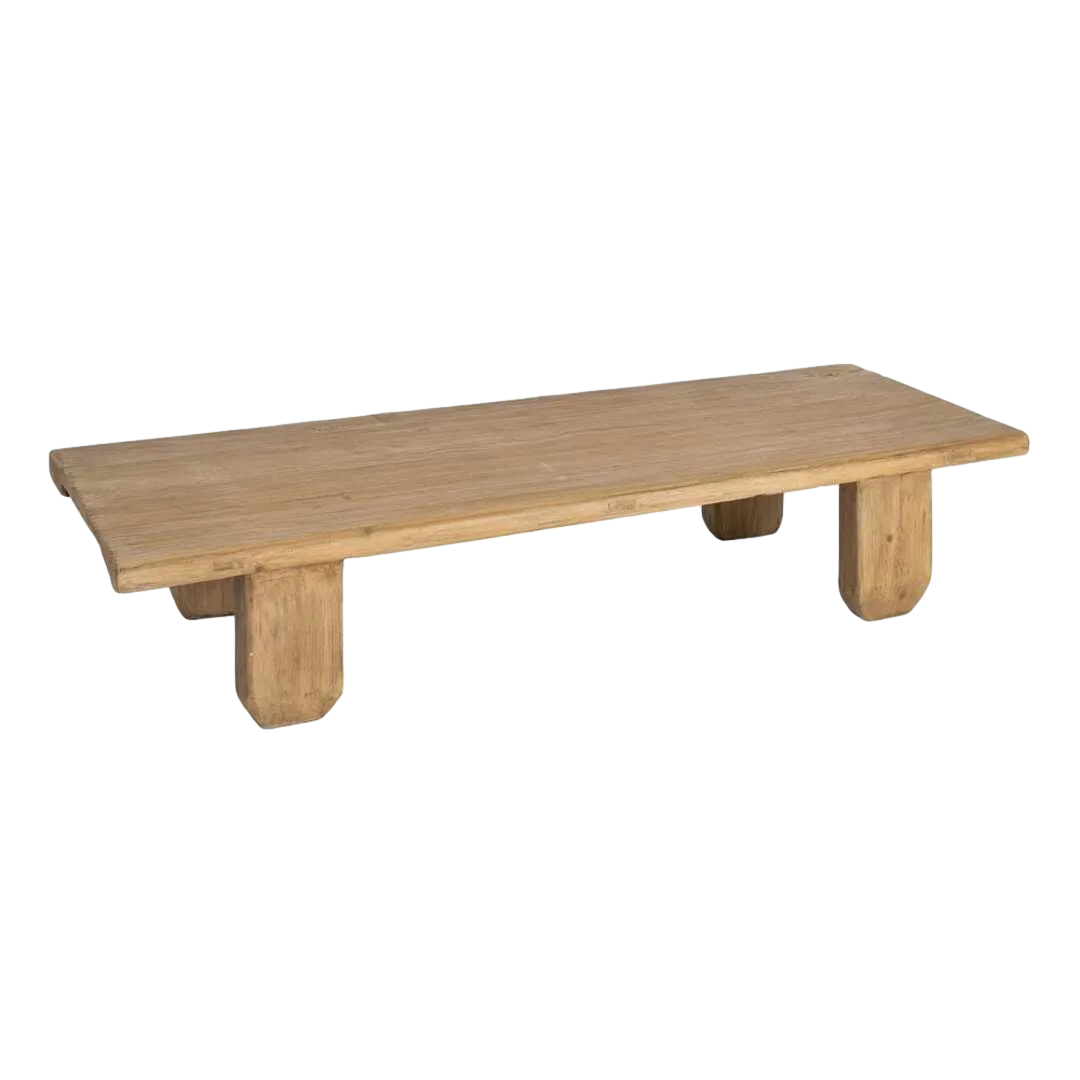 Mesa de centro en madera de pino reciclada para salón 178x69x35cm - Ixia - 616197IX - foto-transparente