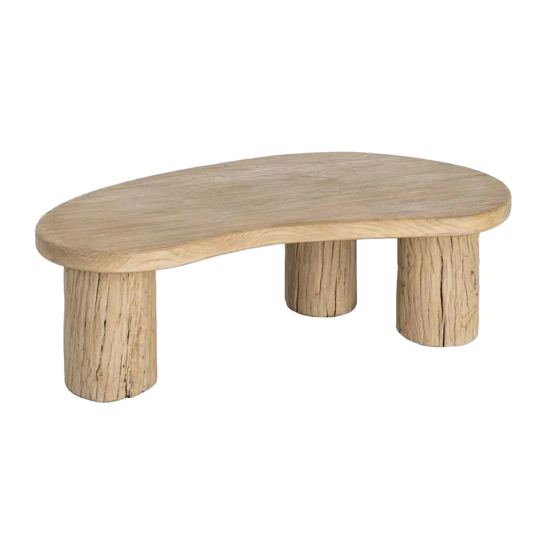 Mesa de centro en madera de olmo reciclada para salón 127x69x38cm - Ixia - 616198IX - foto-transparente