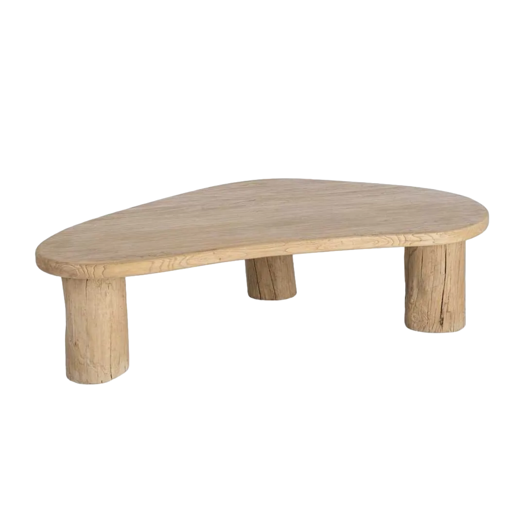 Mesa de centro de madera de olmo reciclada para salón 170x94x45cm - Ixia - 616199IX - foto-transparente